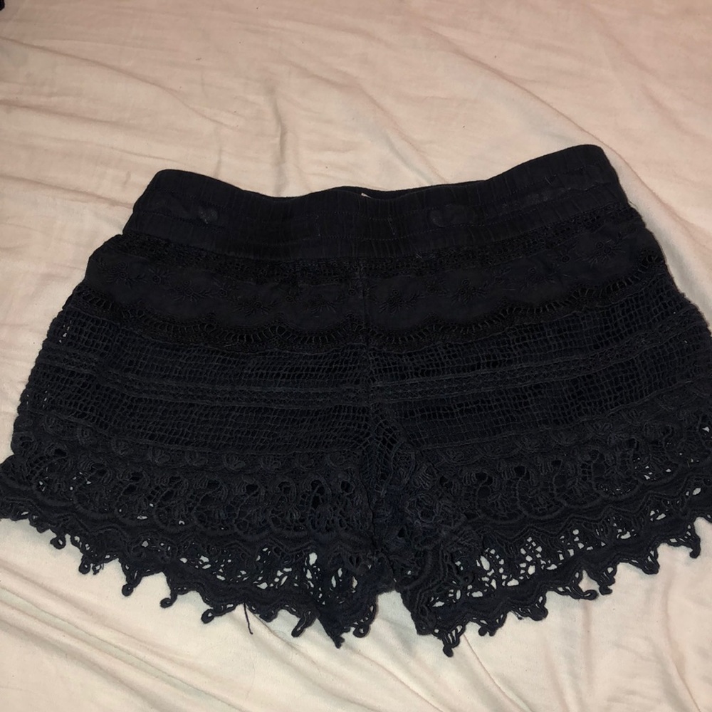 Black crochet shorts